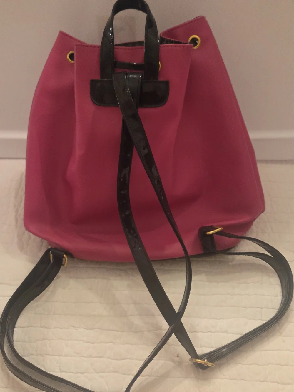 Juicy Couture Vibranr Pink Drawstring Bucket Backpack - Women